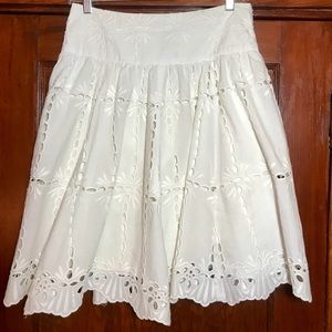 INC International Concepts White Eyelet Skirt